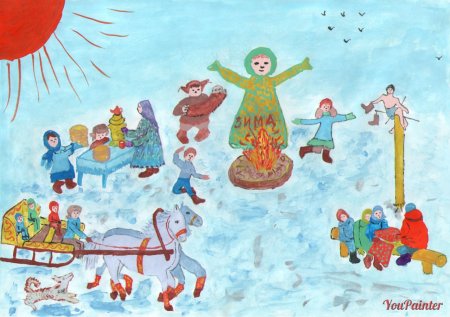 Масленица рисунок