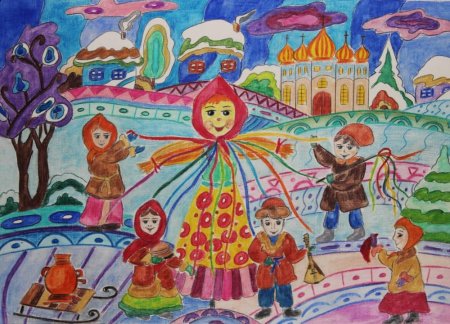 Масленица рисунок