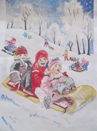 Рисование с детьми зима