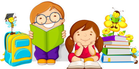 Дети с книжками мультяшка