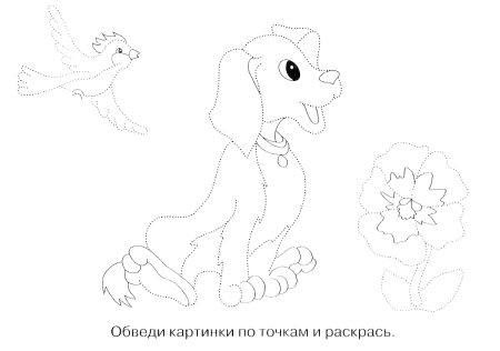 Обвести по точкам животных