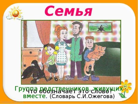 Тема урока моя семья