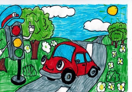 Рисунок на тему дорожное движение