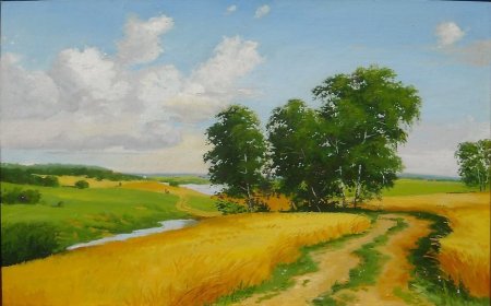 Аркадий Олейник картины пшеничное поле