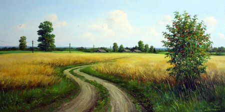 Деревенские просторы. Художник Сергей Курицын - картины