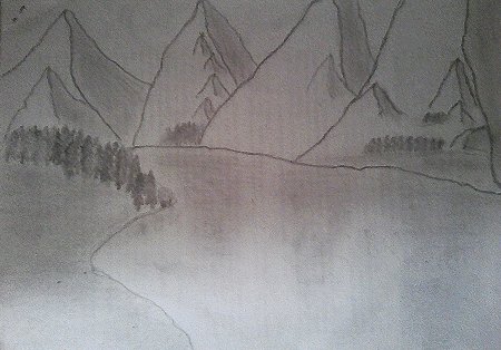 Горные вершины Лермонтов рисунок