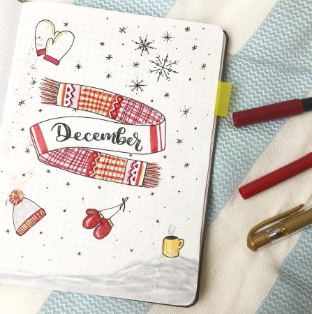 Новогодние рисунки в скетчбук