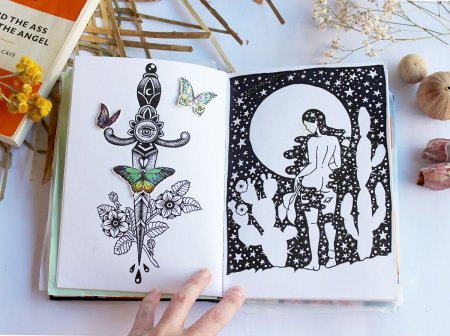 Рождественские узоры для скетчбука