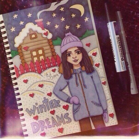 Новогодние рисунки в скетчбук