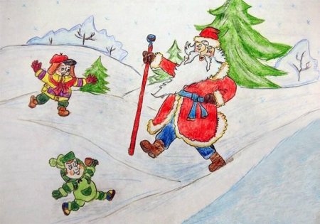Детские рисунки на новогоднюю тематику
