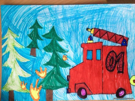 Рисование в подготовительной группе на тему пожарная безопасность