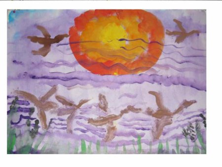 Рисование 2 мл гр перелетные птицы