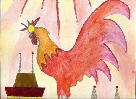 Сказка о золотом петушке Пушкин рисунок петушка