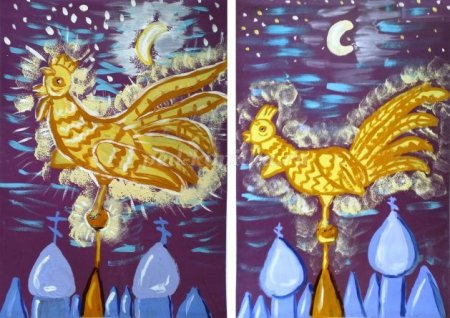 Золотой петушок рисование в подготовительной группе