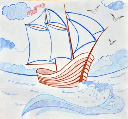 Иллюстрация к стиху Парус Лермонтова