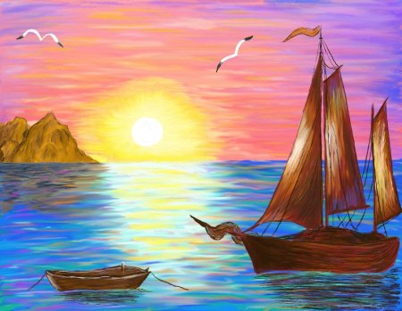 Морской пейзаж легкий