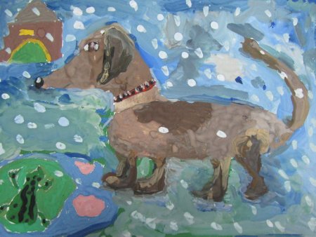 Детский рисунок Четвероногий друга