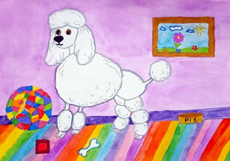 Белый пудель Куприн рисунок