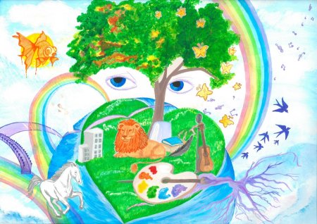 Рисунок зеленая Планета