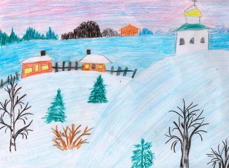 Рисунок на зимнюю тему