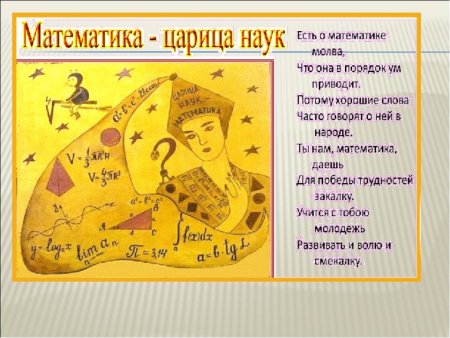 Стенгазета математика царица наук