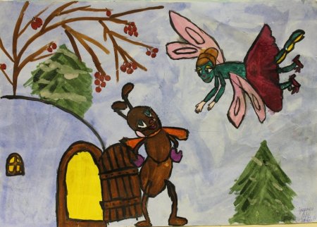 Сказка басня Стрекоза и муравей