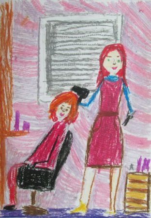 Парикмахерская раскраска для детей