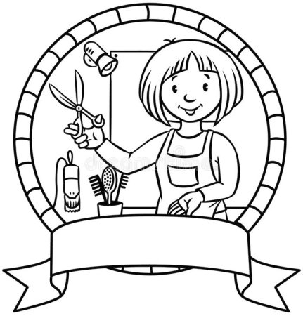 Раскраска профессия парикмахер