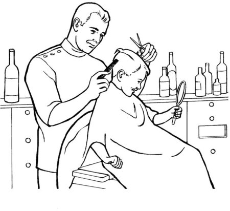 Раскраска профессия парикмахер