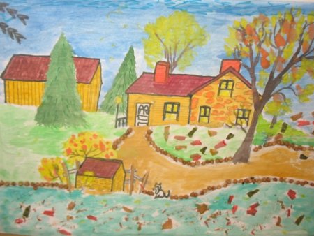 Рисунок на тему осенний город