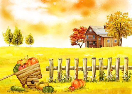 Пейзаж деревни для детей