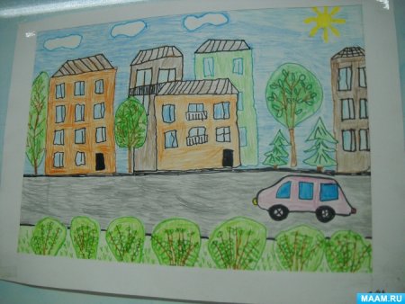 Рисунки мой город детские