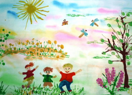 Детский рисунок Солнечный день