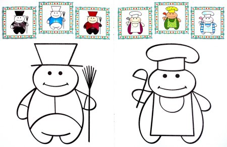 Раскраски профессии для детей 3-4 лет