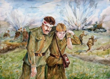 Военный подвиг рисунок