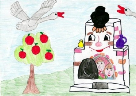 Рисование сказки гуси лебеди