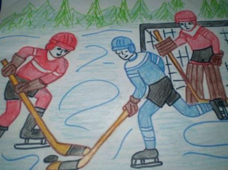 Хоккей рисунок для детей