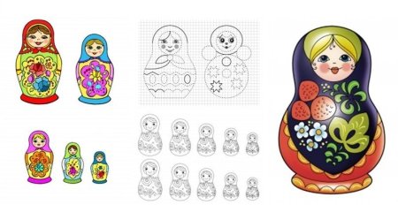 Загорская Сергиево-Посадская матрёшка раскраска