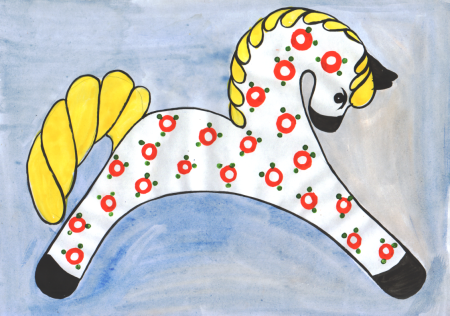 Дымковская игрушка Барыня раскраска