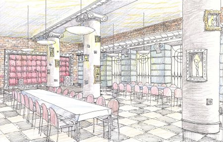 Интерьер кафе перспектива