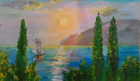 Крымские пейзажи для детей рисование