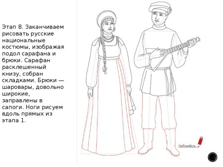Народный костюм рисунок