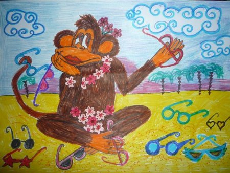 Мартышка и очки иллюстрация