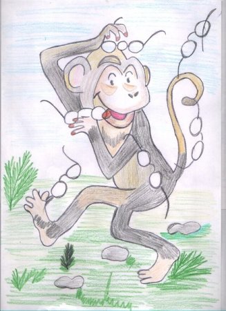 Нарисовать обезьяну и очки