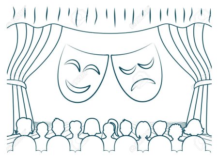 Рисовать сцену театра