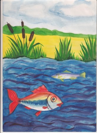 Рисование рыбы обитатели водоемов старшая группа