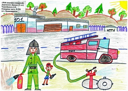 Рисунки для срисовки пожарный