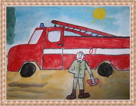 Рисунки про пожарных для конкурса
