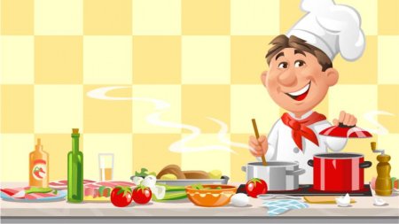 Повар на кухне вектор