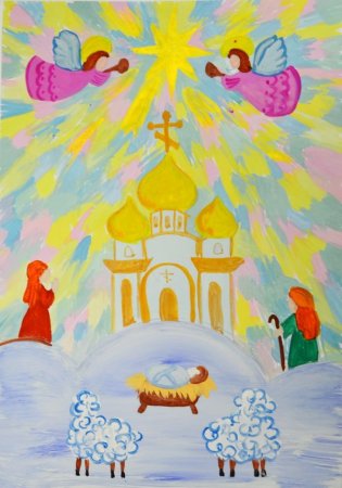 Детские Рождественские рисунки